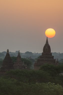 Asya Myanmar Bagan Tapınağı Pagoda manzara