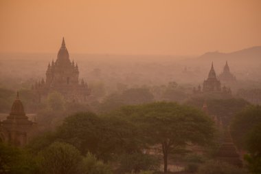 Asya Myanmar Bagan Tapınağı Pagoda manzara
