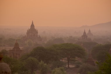 Asya Myanmar Bagan Tapınağı Pagoda manzara