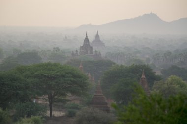 Asya Myanmar Bagan Tapınağı Pagoda manzara