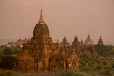 Asya Myanmar Bagan Tapınağı Pagoda manzara