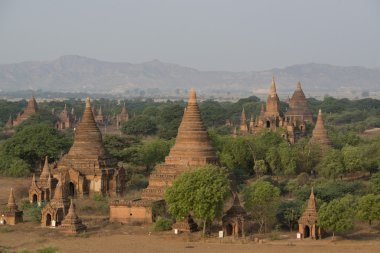 Asya Myanmar Bagan Tapınağı Pagoda manzara