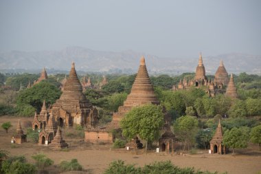 Asya Myanmar Bagan Tapınağı Pagoda manzara