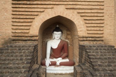 Asya Myanmar Bagan Tapınağı Pagoda Buda şekil
