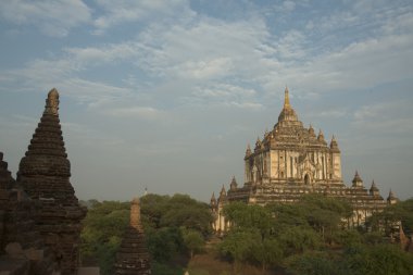 Asya Myanmar Bagan Tapınağı Pagoda manzara