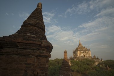 Asya Myanmar Bagan Tapınağı Pagoda manzara