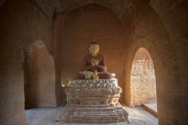 아시아 미얀마 바간 사원 탑 부처님 그림 — 스톡 사진