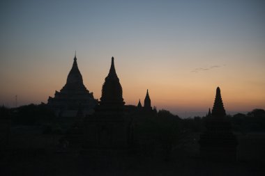 Asya Myanmar Bagan Tapınağı Pagoda manzara