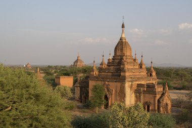Asya Myanmar Bagan Tapınağı Pagoda manzara