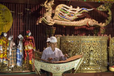 Asya Myanmar Mandalay kukla gösterisi