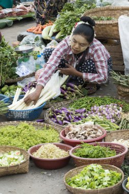 Asya Myanmar Mandalay Market gıda