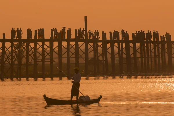Asia Myanmar Mandalay Amarapura U Bein Bridge — Foto de Stock