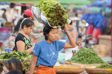 Asya Myanmar Yangon çarşı gıda Fegetable