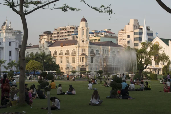 Asia Myanmar Yangon Maha Bandoola Parque — Foto de Stock