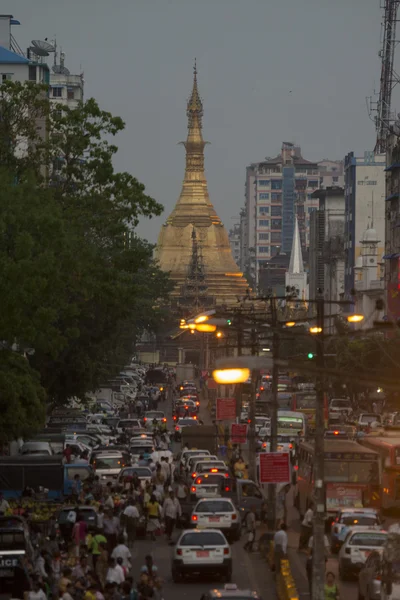 Asia Myanmar Yangon Sule Paya pagode — Stockfoto