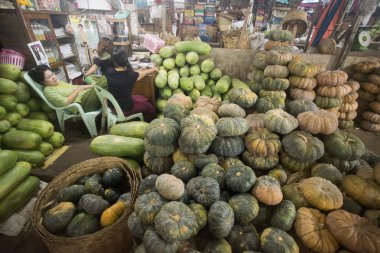 Asya Myanmar Yangon çarşı gıda Fegetable