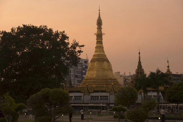 Asie Myanmar Yangon Sule Paya Pagoda — Stock fotografie