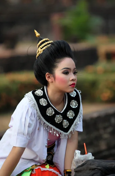 Azië Thailand Sukhothai tempel Wat sa si traditie — Stockfoto