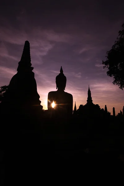 Buddha-Statue bei Sonnenuntergang — Stockfoto