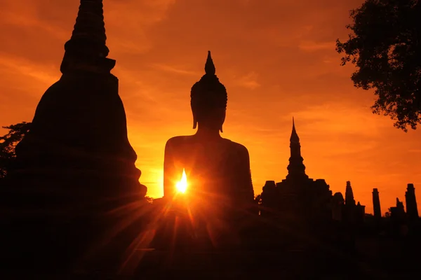 Будда статуя на закате — стоковое фото