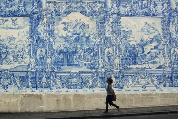 Evropa Portugalsko Porto Ribeira dlaždice — Stock fotografie