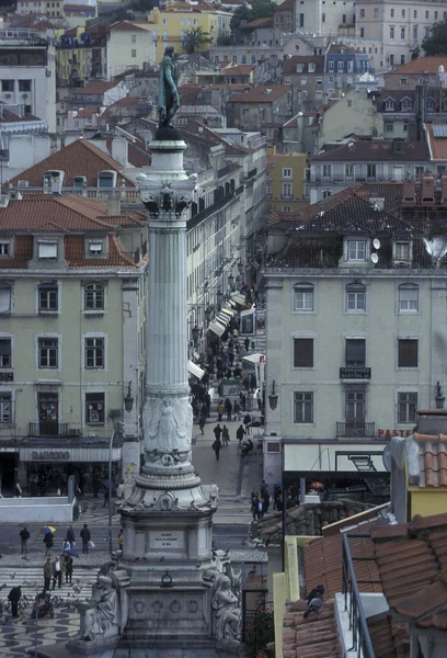 Європа Португалії площі Россіо Лісабон — стокове фото