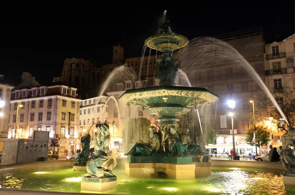 La plaza rossio en el centro de la ciudad — Foto de Stock