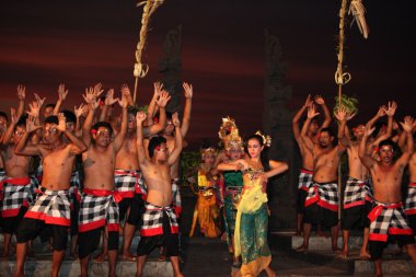 Geleneksel Bali Ubud town dansında