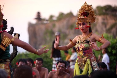 Geleneksel Bali Ubud town dansında