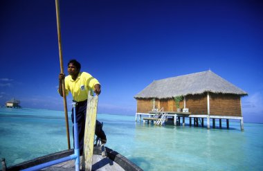 Adam tekne deniz manzarası