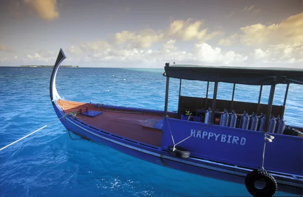 Tourist boat on the coast — Stock Photo, Image