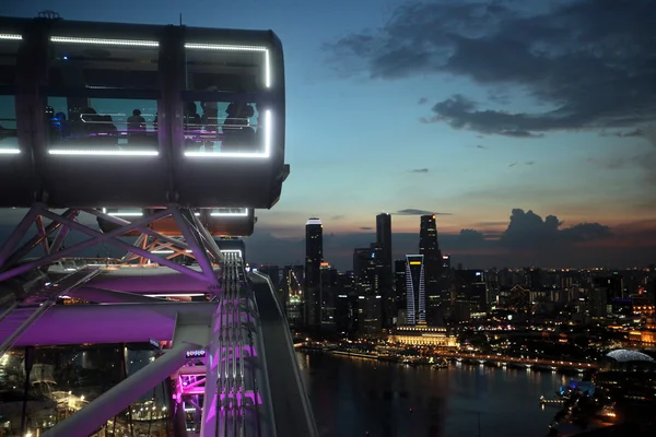 Vue de la roue ferris sur le fleuve Singapour — Photo