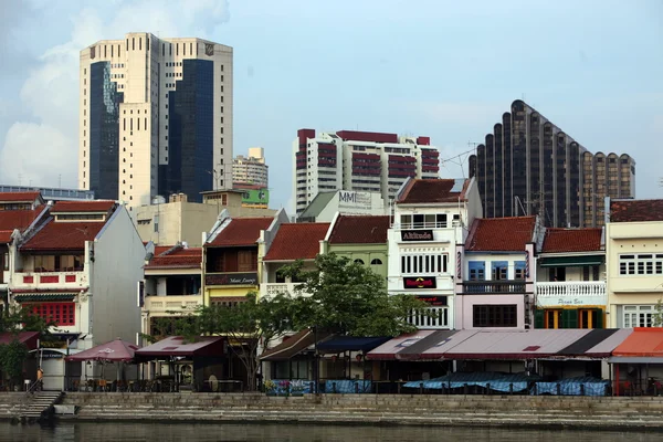 Banken kvartalet vid Singapore River — Stockfoto