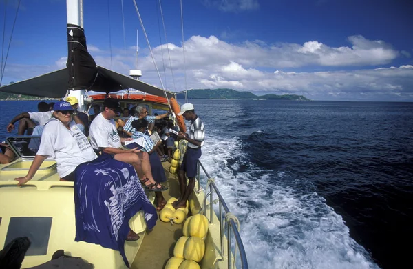 A kikötő a szálloda a Praslin-sziget — Stock Fotó