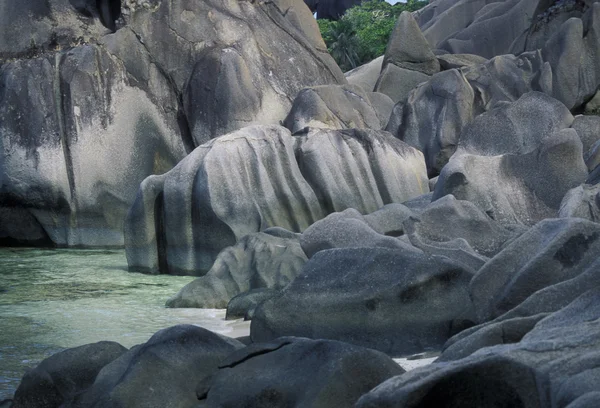 Beach on the coast if the Island La Digue — Stock Photo, Image