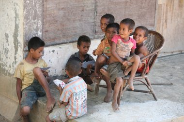 children in village near Dili city  clipart