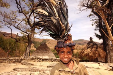Mambai People near the Village Maubisse clipart