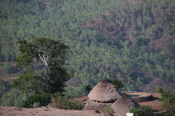 Paysage avec maisons traditionnelles — Photo