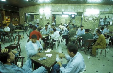 Orta Doğu Suriye Damaskus çayevinde