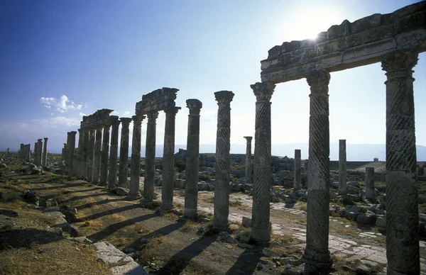 Ruines d'Apamea près de la ville de Hama — Photo