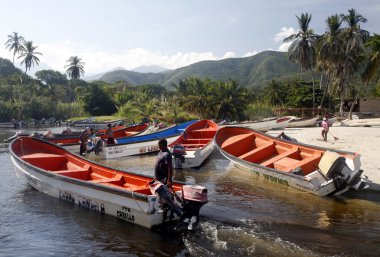 Chuao kasabanın kıyılarında 