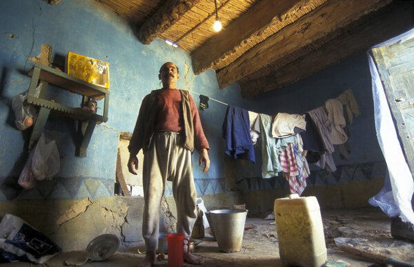 man in his house in Egypt
