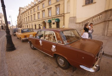 Eski Varşova şehir sokak sahne