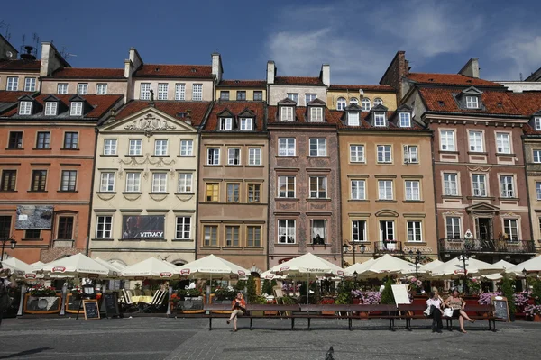 Praça do mercado na cidade de Varsóvia — Fotografia de Stock