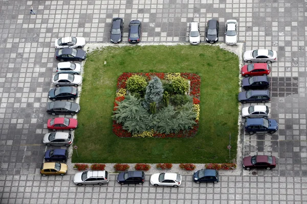 Parkoló-a város Varsó — Stock Fotó
