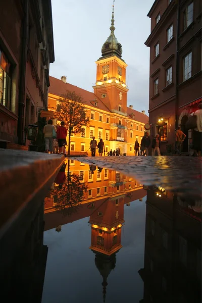 Náměstí Plac Zamkowy v městě Varšava — Stock fotografie