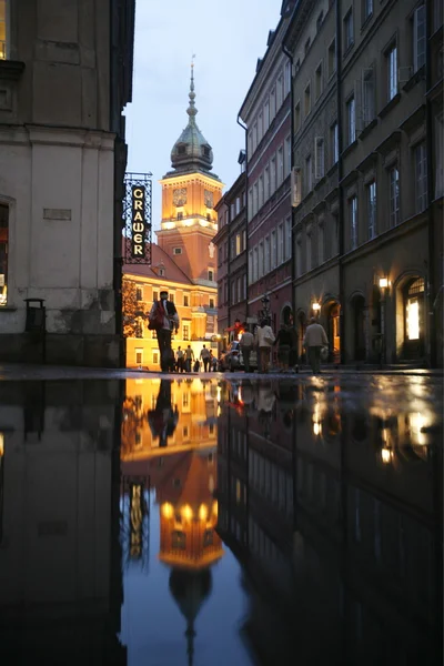 Náměstí Plac Zamkowy v městě Varšava — Stock fotografie