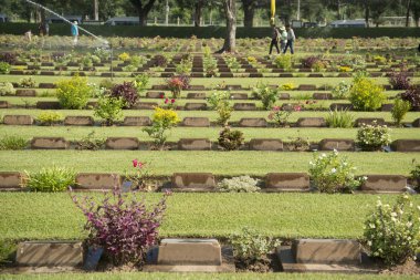 Tayland Kanchanaburi Müttefik savaş Mezarlığı