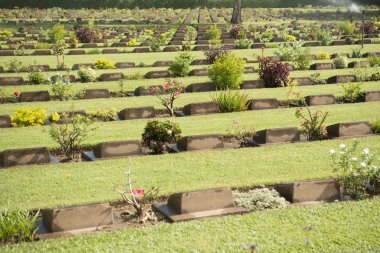 Tayland Kanchanaburi Müttefik savaş Mezarlığı