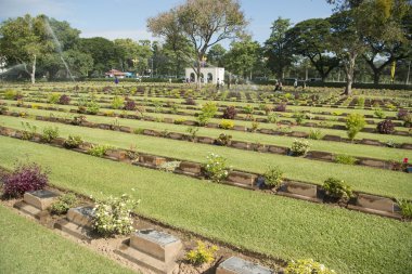 Tayland Kanchanaburi Müttefik savaş Mezarlığı